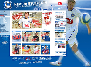 Bild der Referenz: HERTHA BSC Berlin - Onlineshop 2006/2007